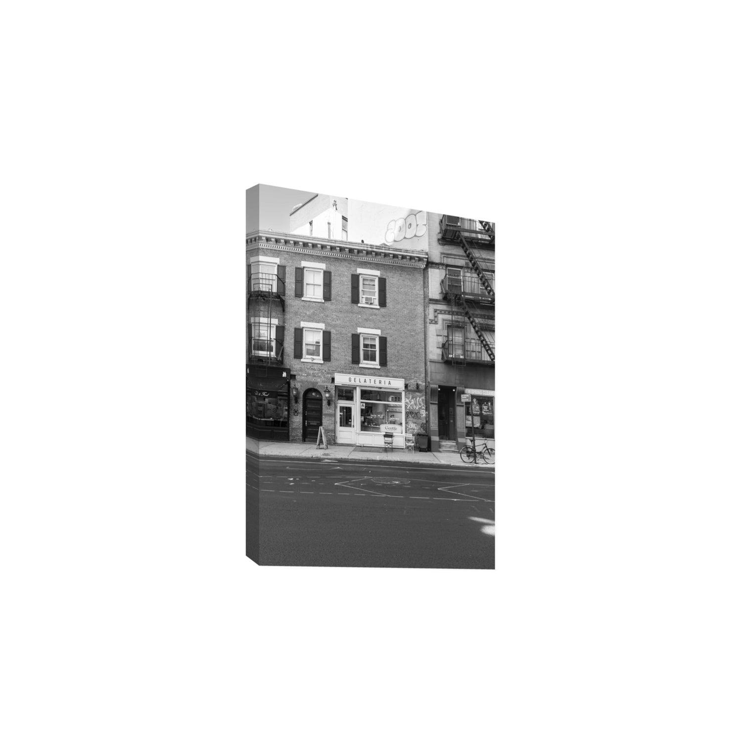 Gelateria New York NYC Black & White wall art Large stretched canvas print