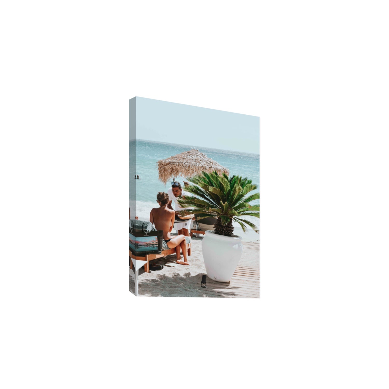 At Your Service Mykonos Greek island wall art Large stretched canvas print