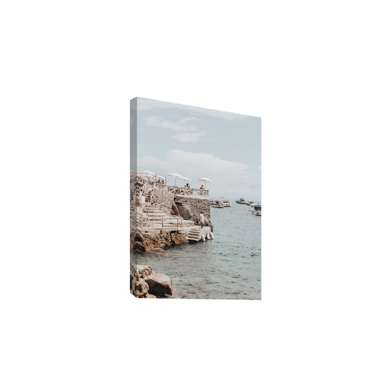Pier Patrol fine art print, Nerano, Italy, Large, Stretched Canvas