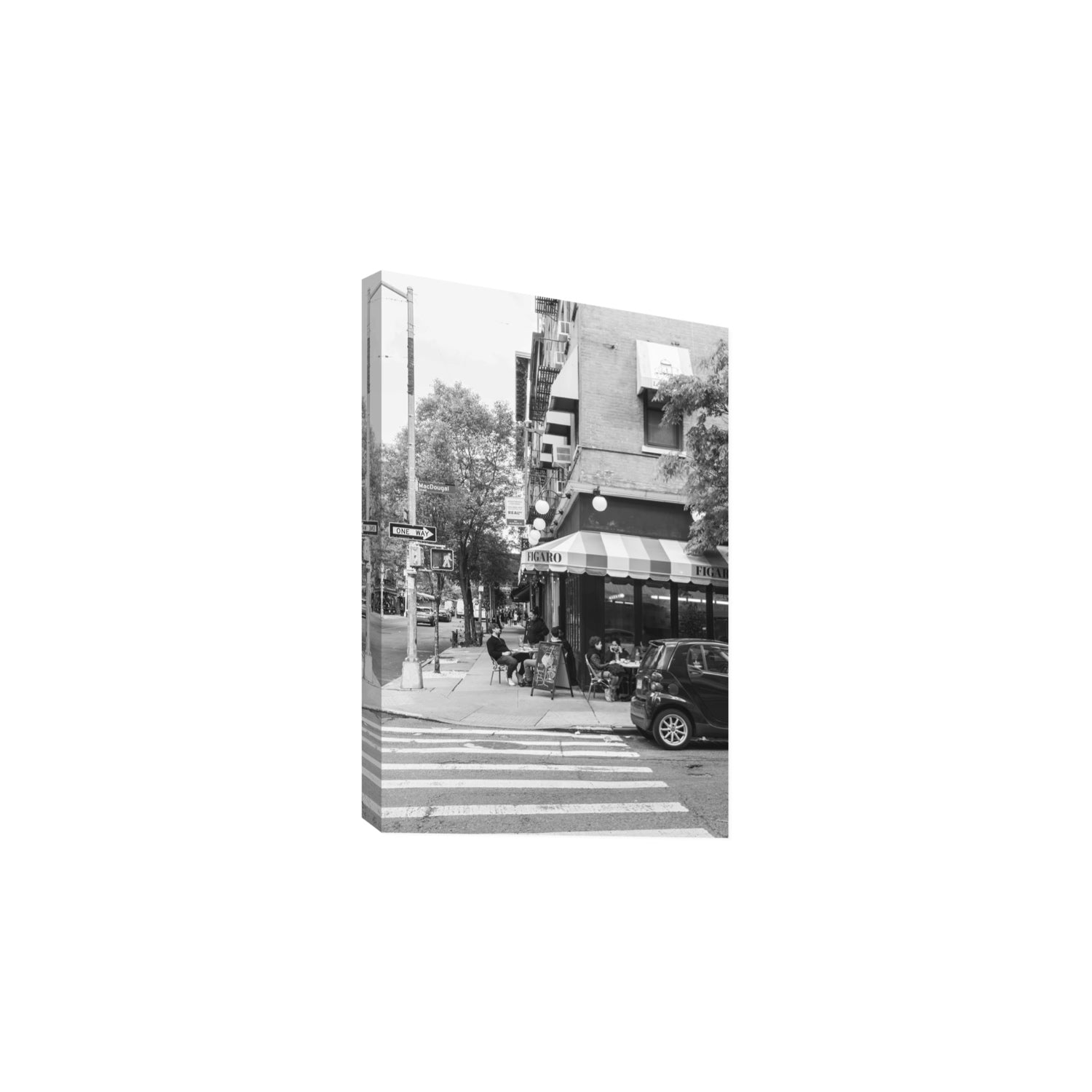 Figaro New York NYC Black & White wall art Large stretched canvas print