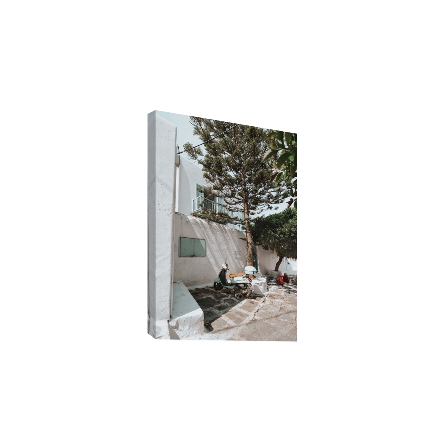 The Getaway Mykonos Mediterranean Greek island art print Large stretched canvas print