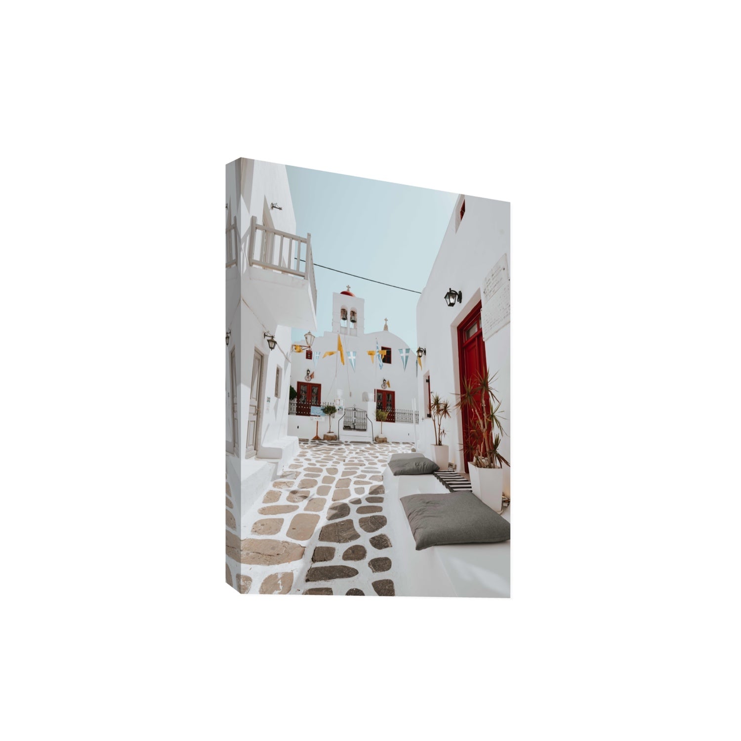 Cycladic Charm fine art print, Mykonos, Greece, Extra Large, Stretched Canvas
