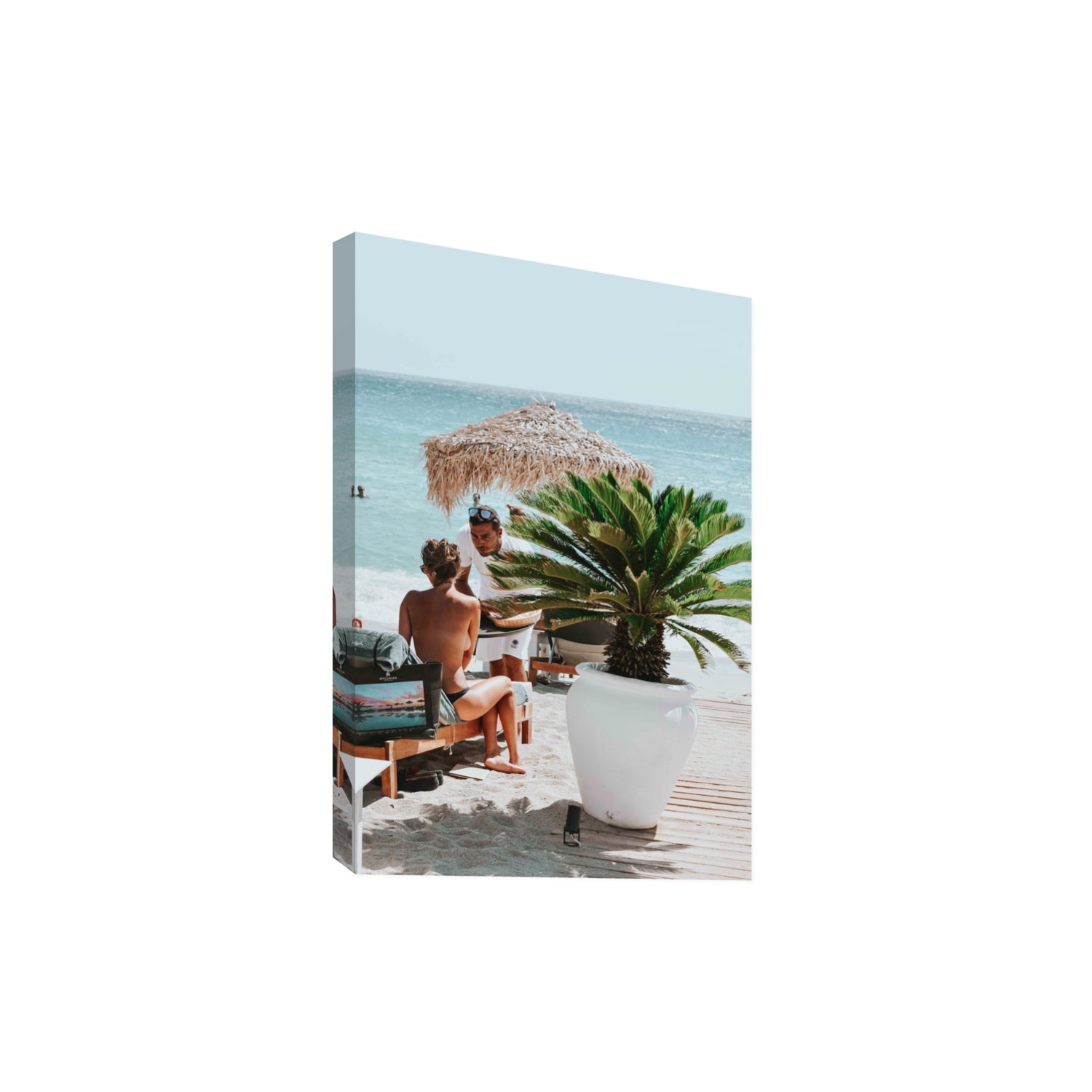 At Your Service Mykonos Greek island wall art Extra Large stretched canvas print