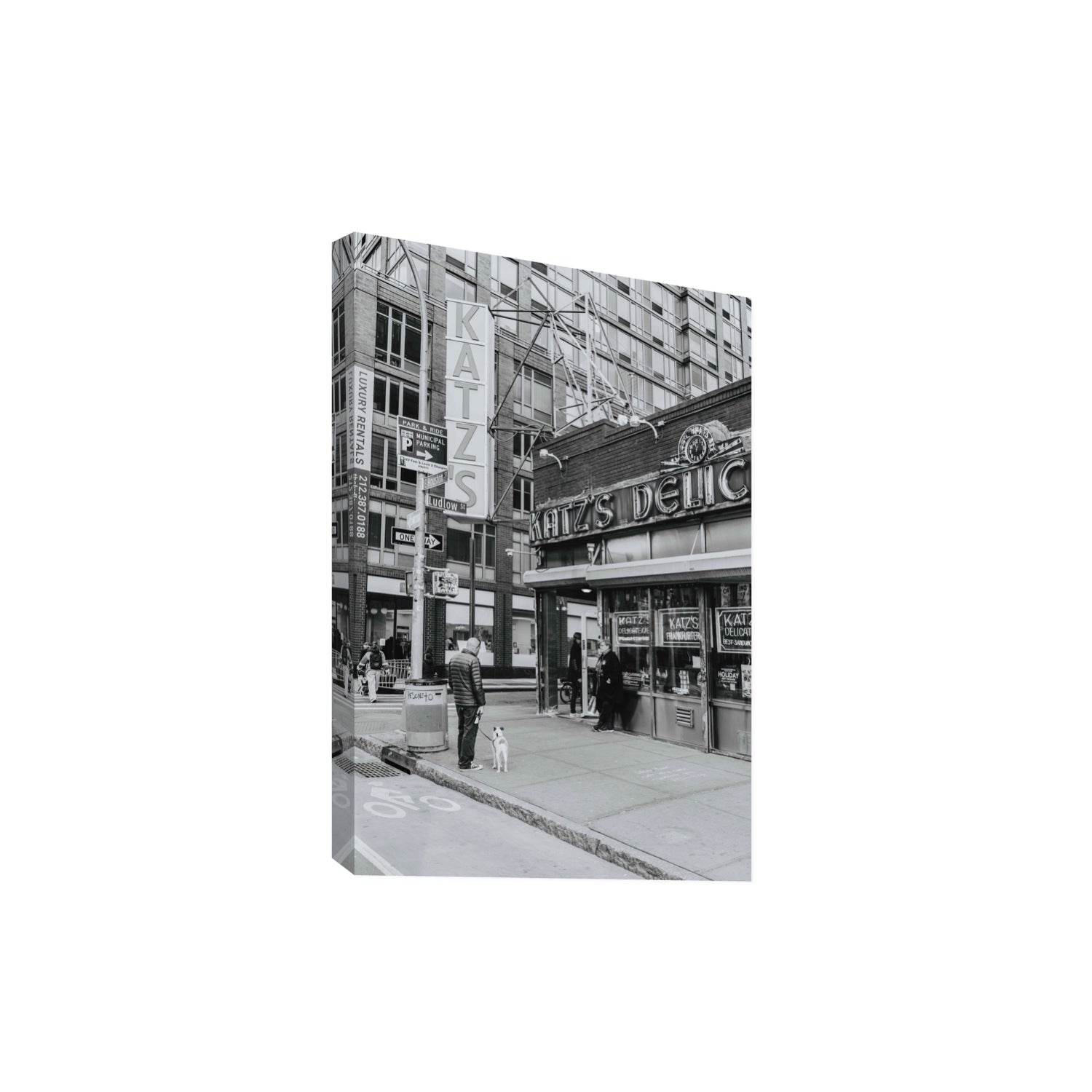 Graphite Gotham New York NYC Black & White wall art Extra Large stretched canvas print