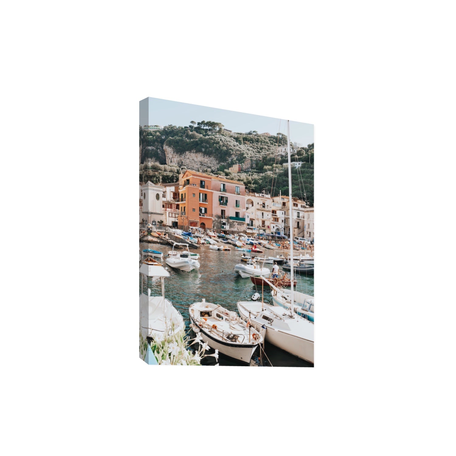 Marina Grande Sorrento coastal Italian wall art Extra Large stretched canvas print