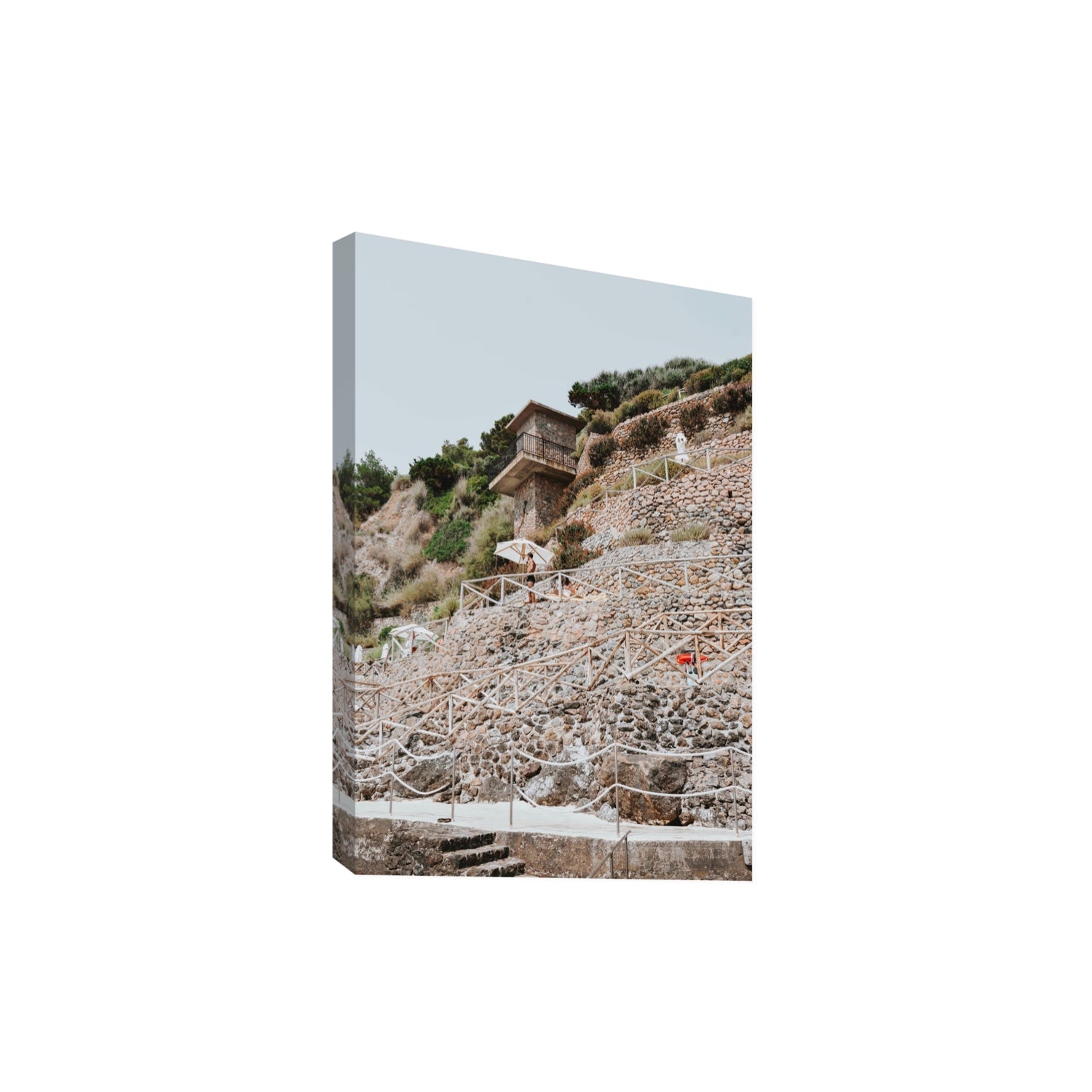 Solitude by the Sea Tuscany coastal Italian wall art Extra Large stretched canvas print