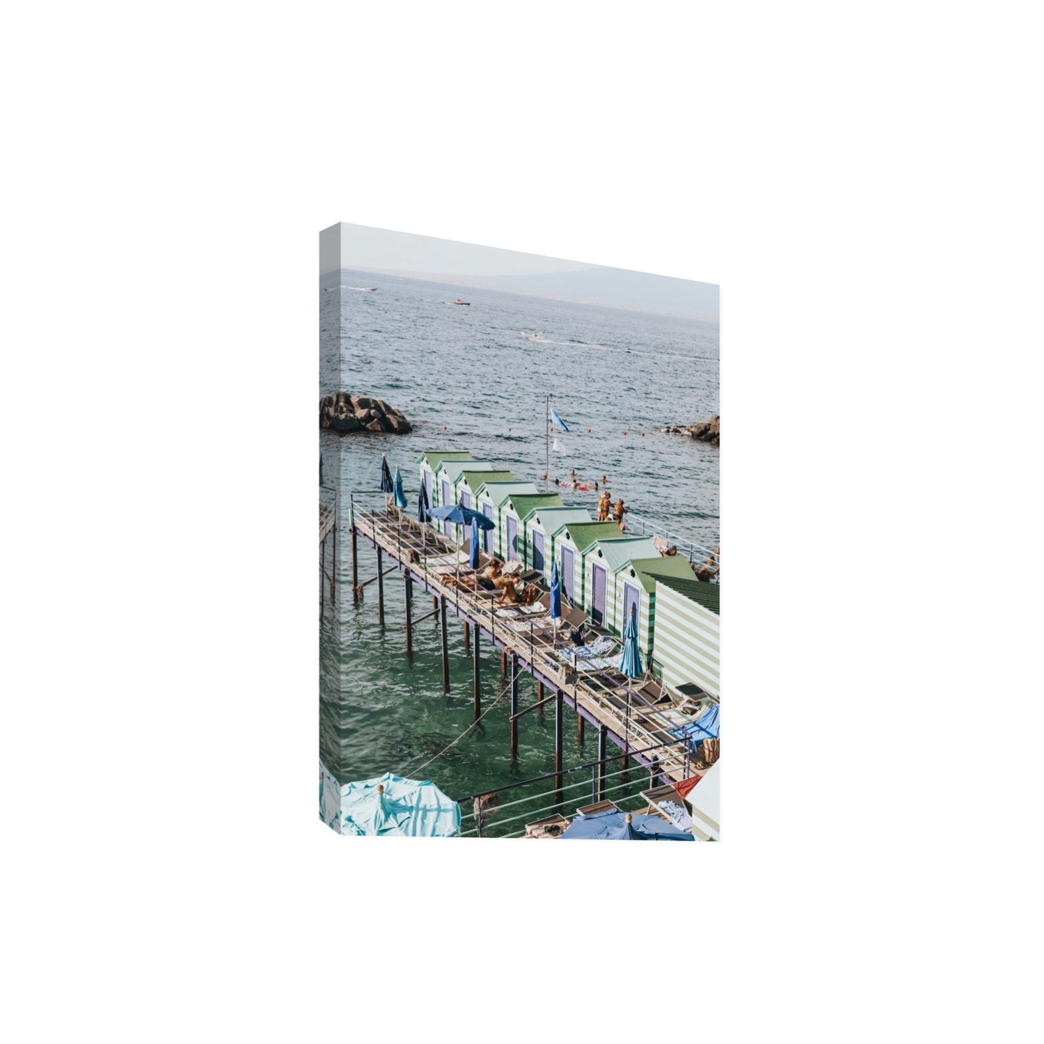 Cabine da Spiaggia fine art print, Sorrento, Italy, Extra Large, Stretched Canvas