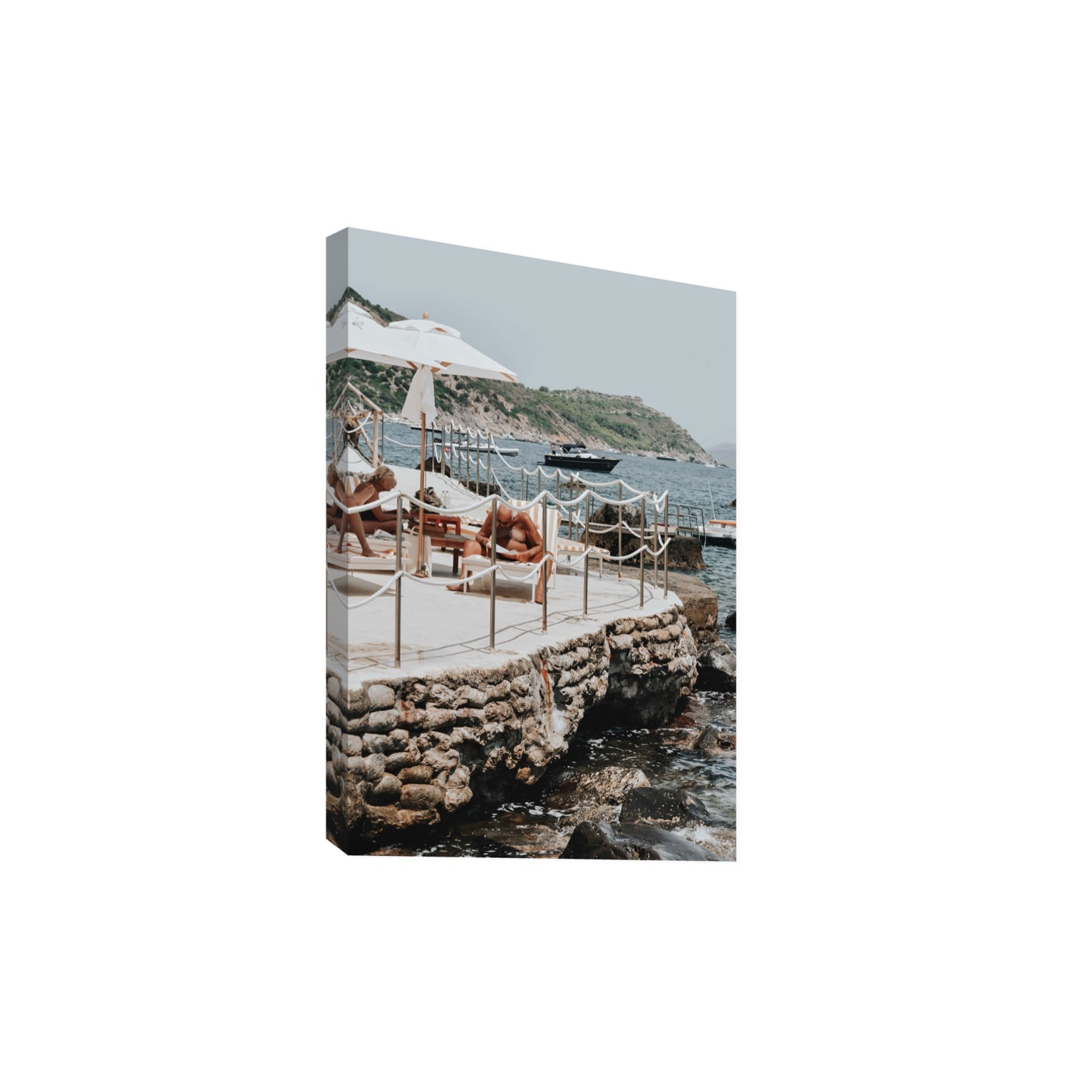 Nonno e Nonna Tuscany coastal Italian wall art Extra Large stretched canvas print