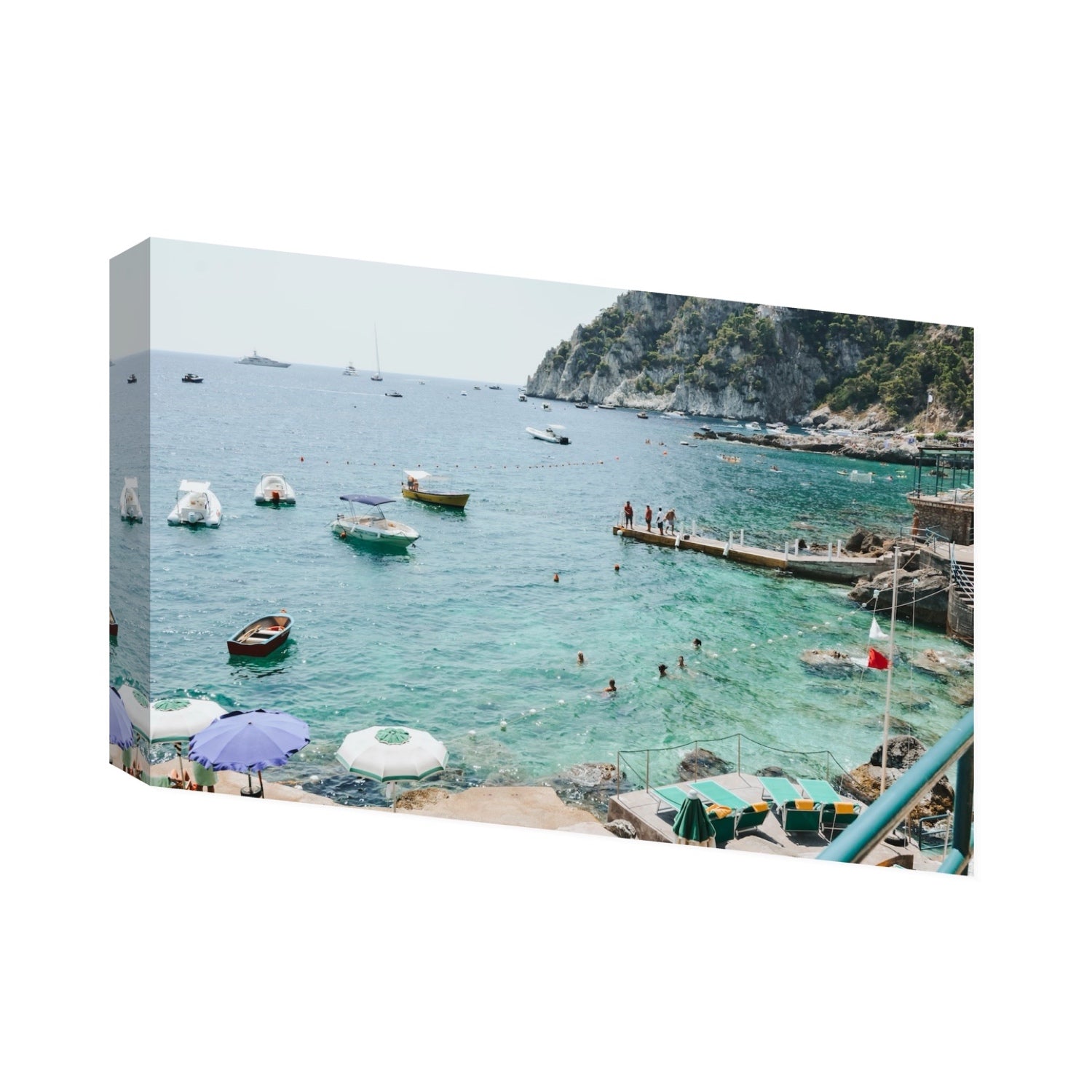 Delizia Pomeridiana Capri coastal wall art Extra Large stretched canvas print