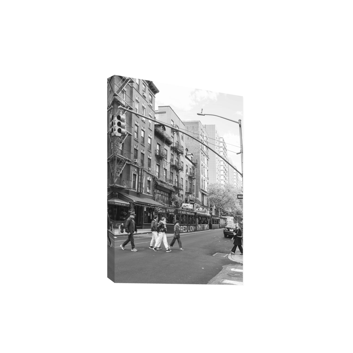 Spectral Streets New York NYC Black & White wall art Extra Large stretched canvas print