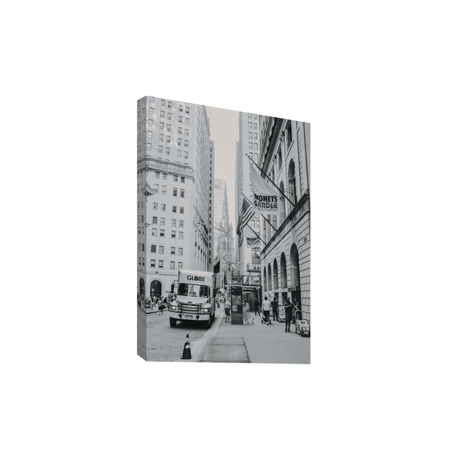 Metropolitan Monotone New York NYC Black & White wall art Extra Large stretched canvas print