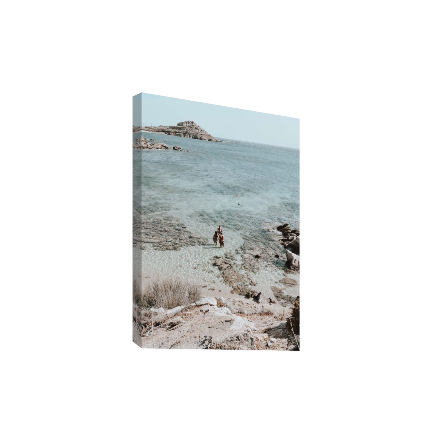 Island Life Mykonos coastal Greek island wall art Extra Large stretched canvas print