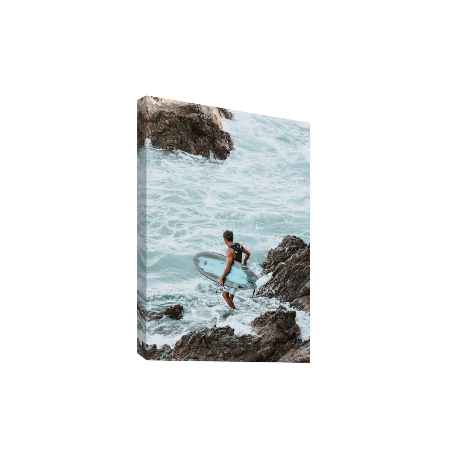 Into The Soup Byron Bay Surf coastal wall art Extra Large stretched canvas print