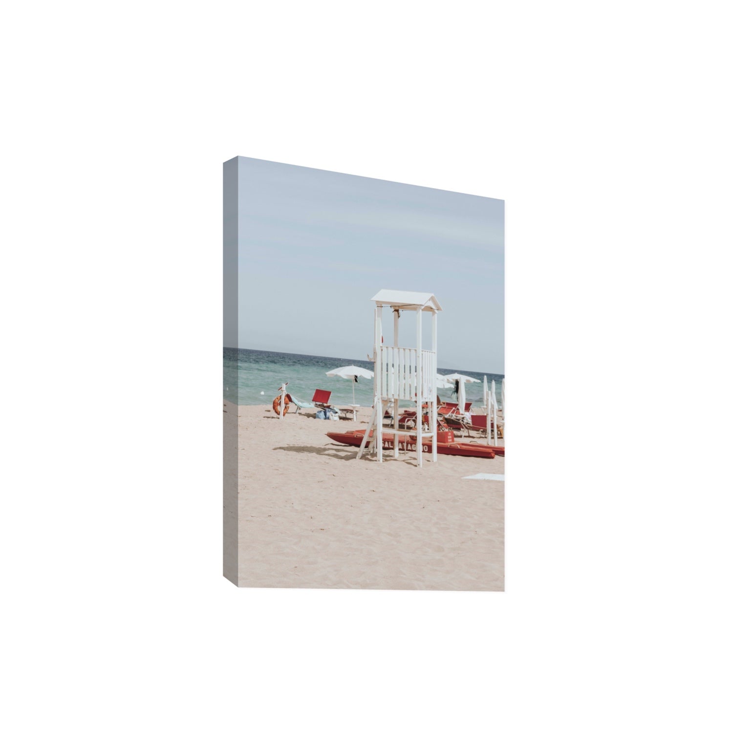 Barefoot Bliss Puglia beach Italian coastal decor wall art Extra Large stretched canvas print