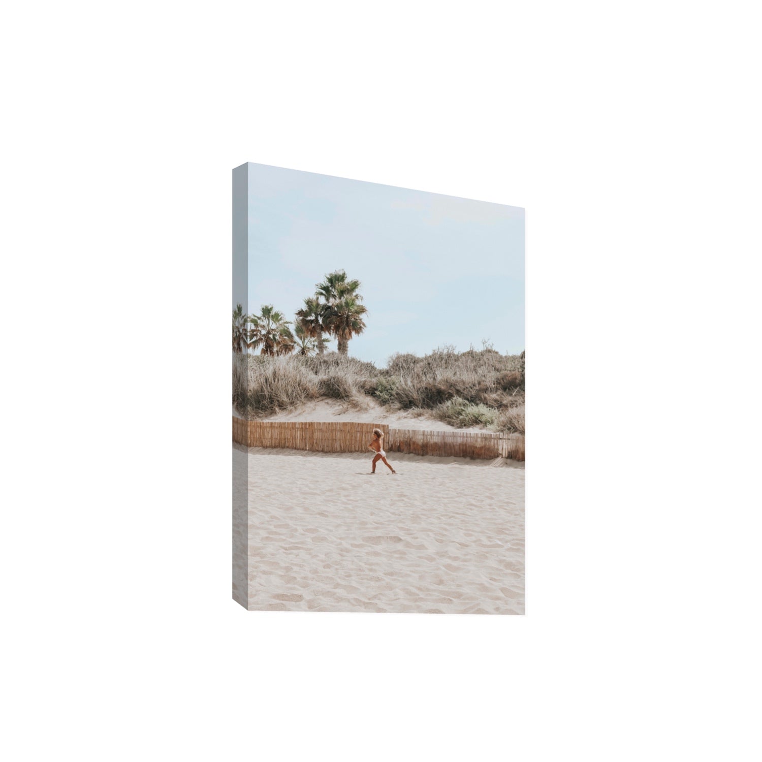 Joyful Sprint Puglia beach coastal fine art print Extra Large stretched canvas print