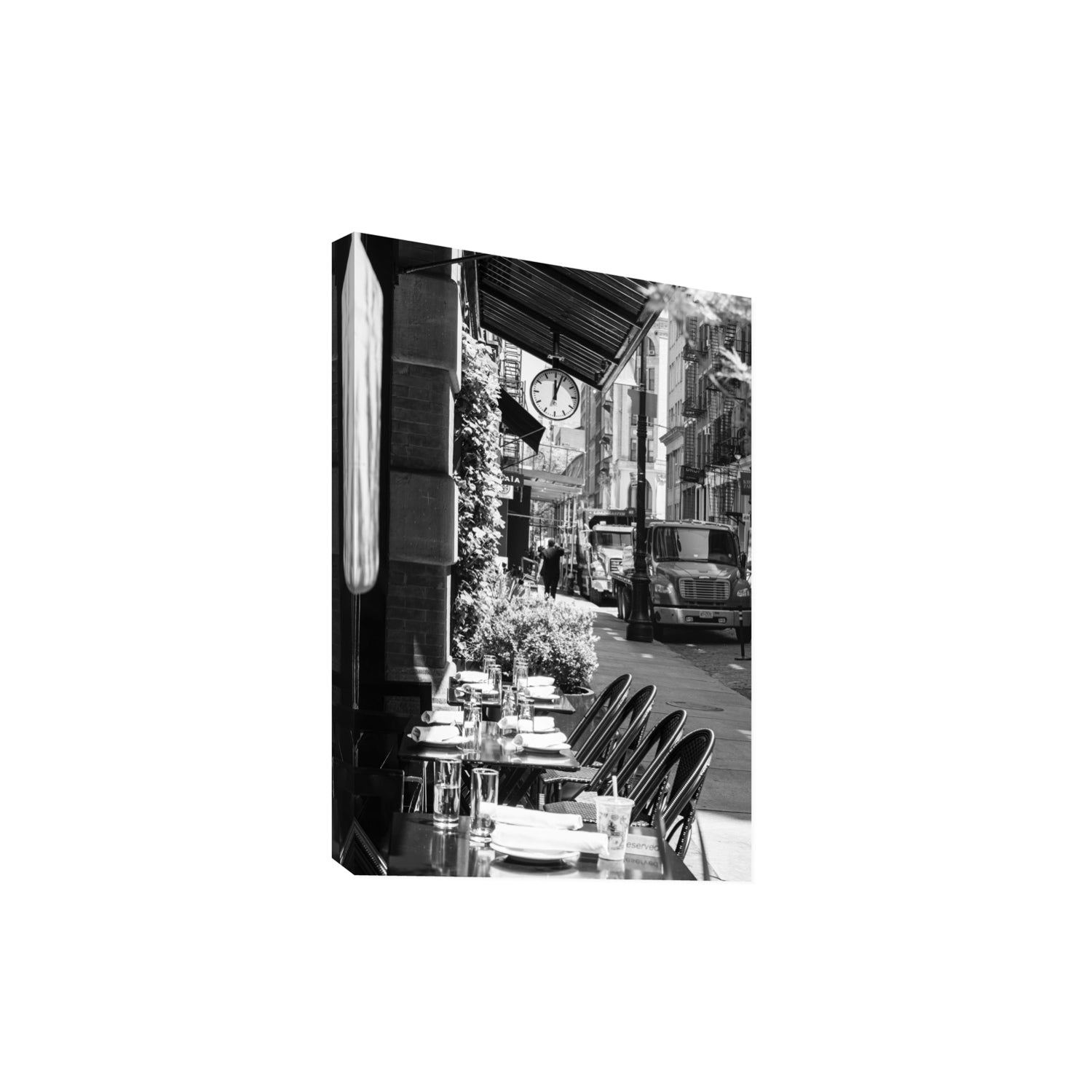 Mercer Street New York NYC Black & White wall art Extra Large stretched canvas print