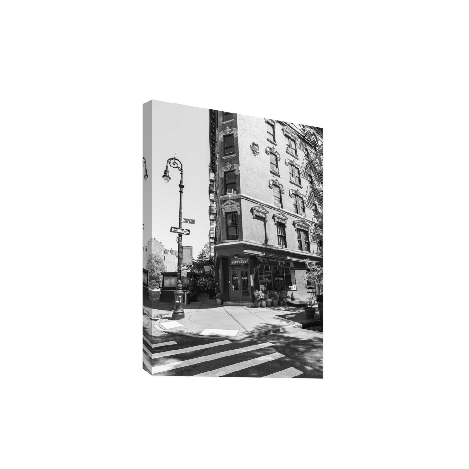 Parisian On Perry New York NYC Black & White wall art Extra Large stretched canvas print