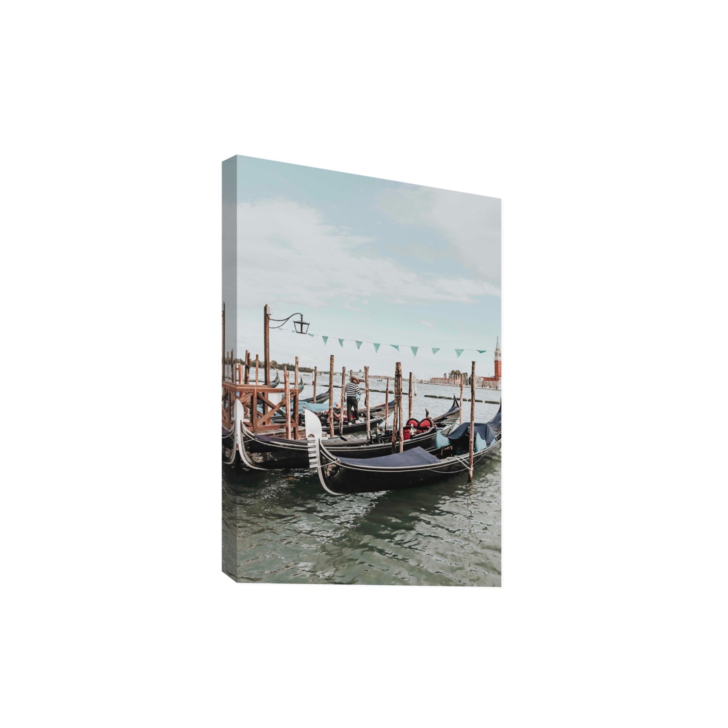 The Gondolier Venice Gondola Italian wall art Extra Large stretched canvas print