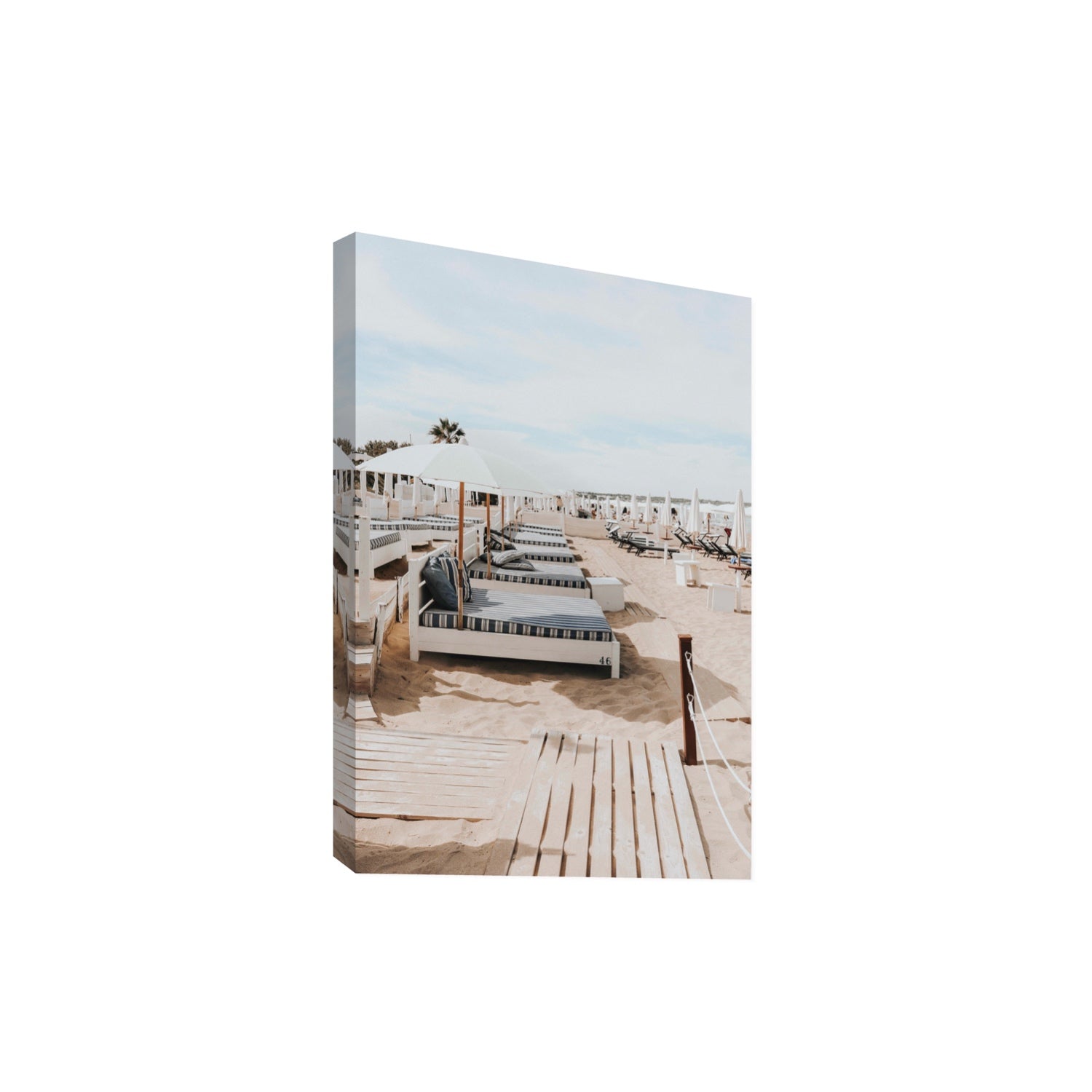 Coastal Repose Puglia beach Mediterranean fine art print Extra Large stretched canvas print