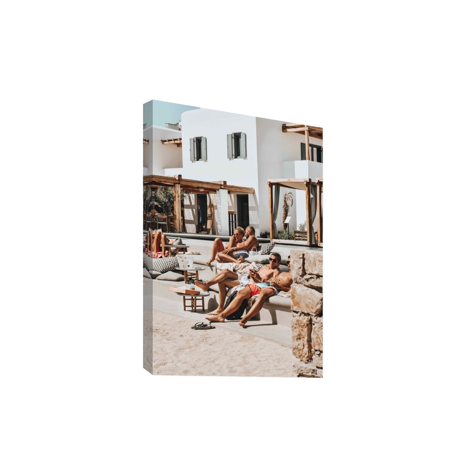 Style That Sizzles Mykonos Greek island wall art Extra Large stretched canvas print