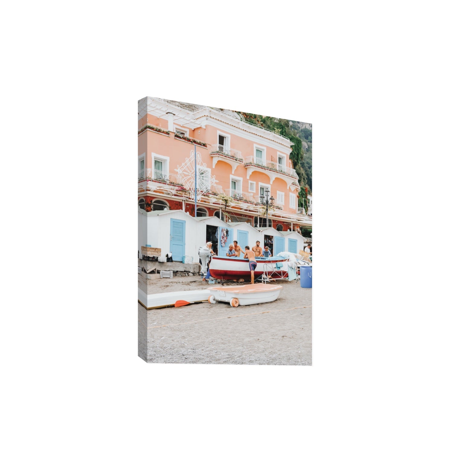 La Riunione della Mattina fine art print, Positano, Italy, Extra Large, Stretched Canvas