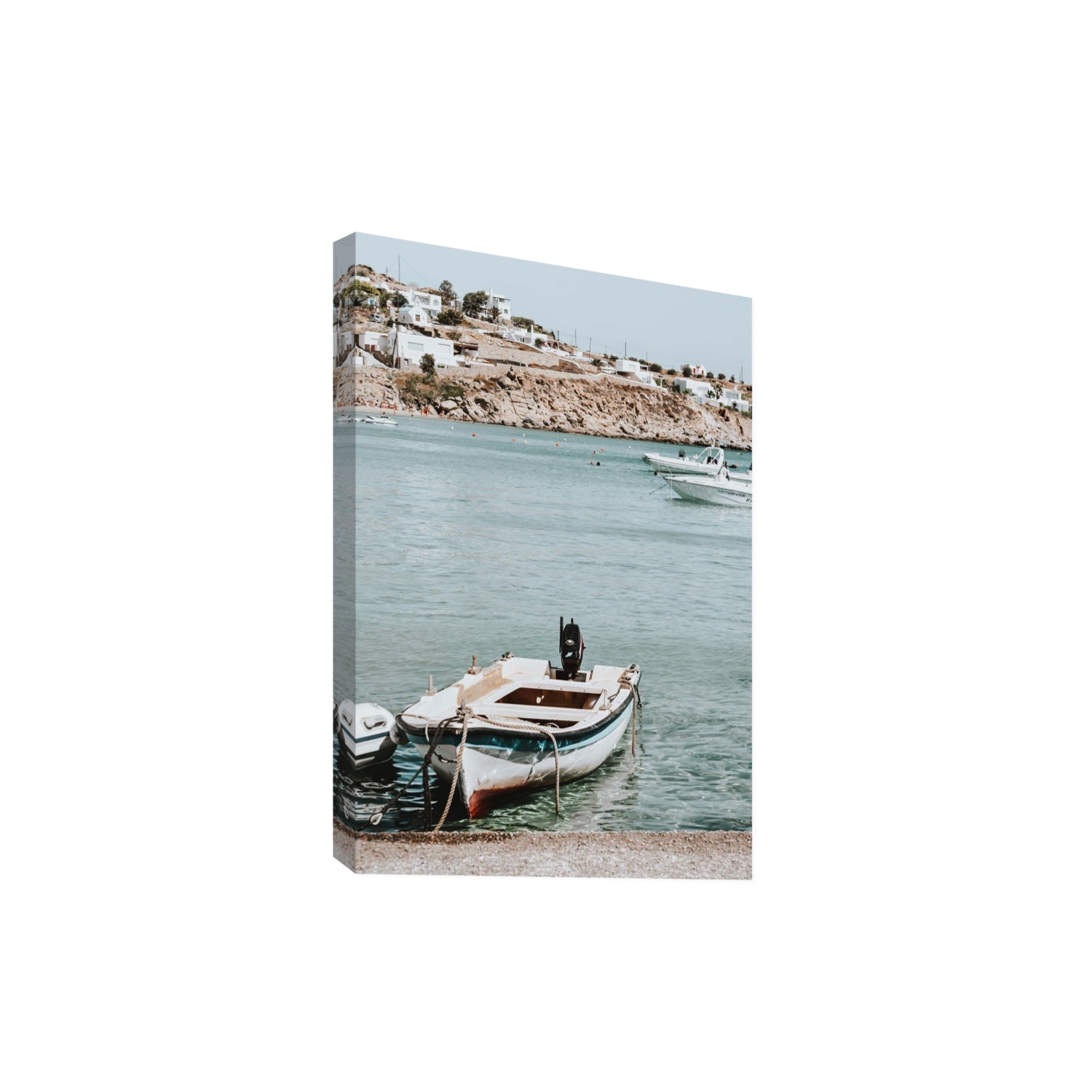 Classic Wheels Mykonos Greek island wall art Extra Large stretched canvas print