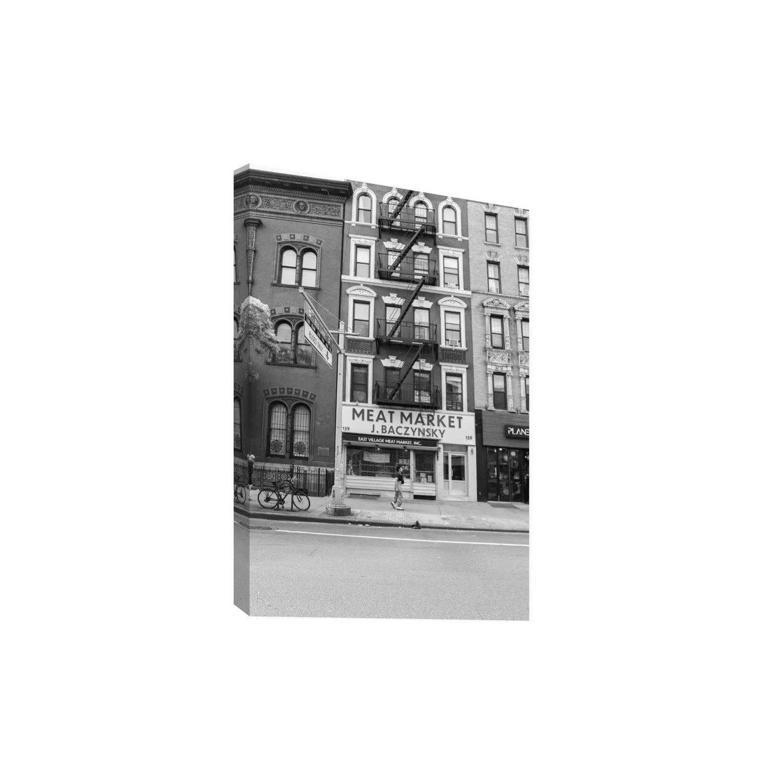 Vertical Village New York NYC Black & White wall art Extra Large stretched canvas print