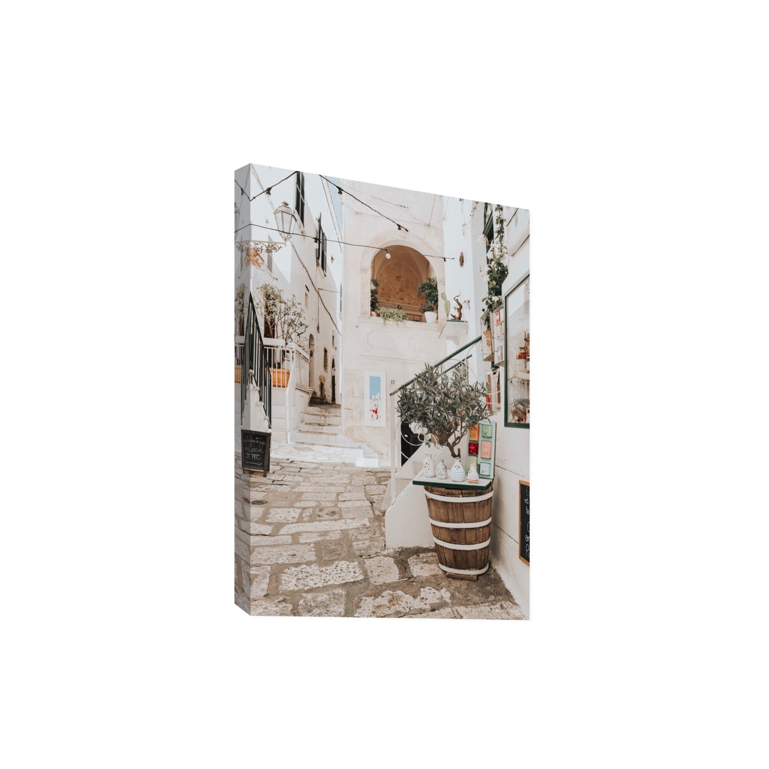 Olive Tree Lane Puglia Ostuni Mediterranean decor wall art Extra Large stretched canvas print