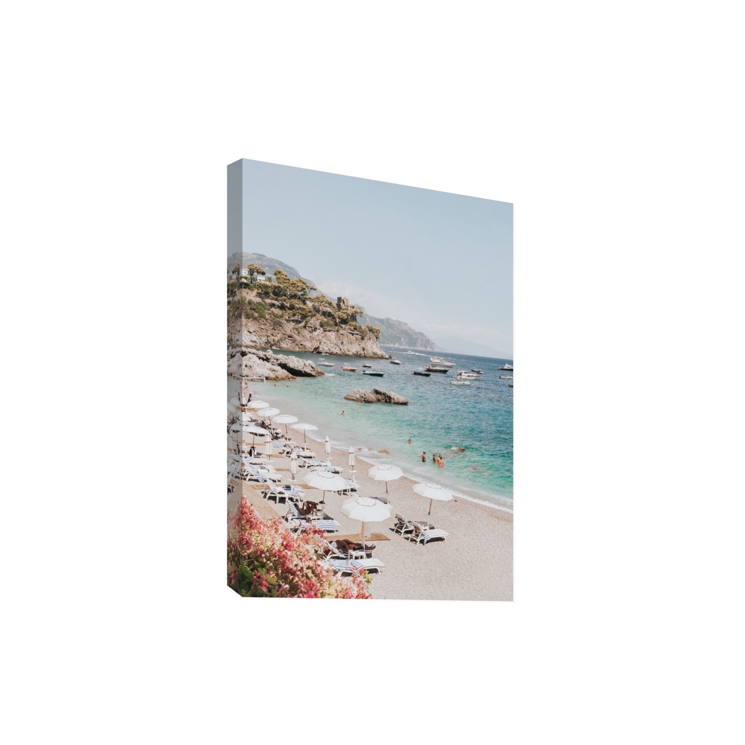 Seaview Refuge Amalfi coastal wall art extra large stretched canvas print