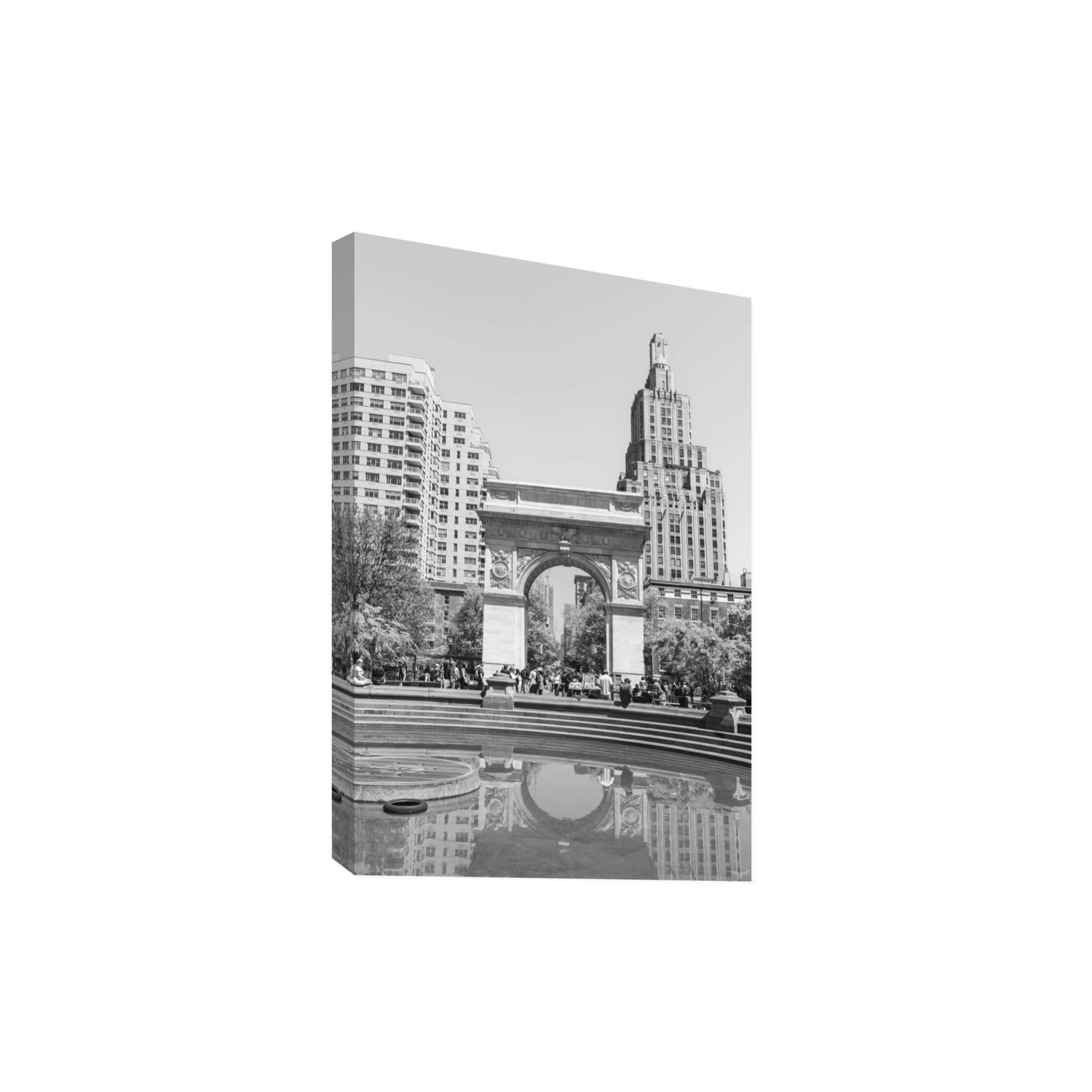Washington Skyline New York NYC Black & White wall art Extra Large stretched canvas print