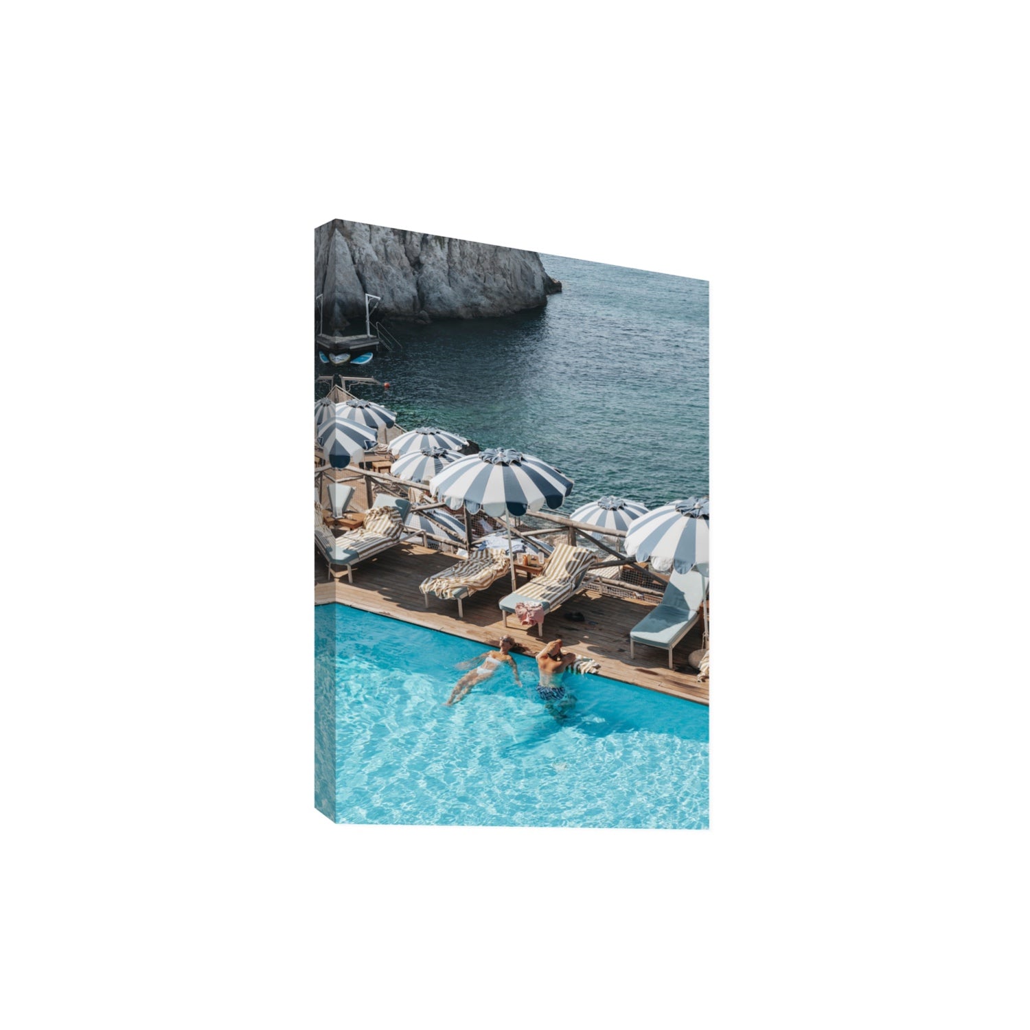 I'm Busy Ischia Italian coastal Mediterranean wall art Extra Large stretched canvas print
