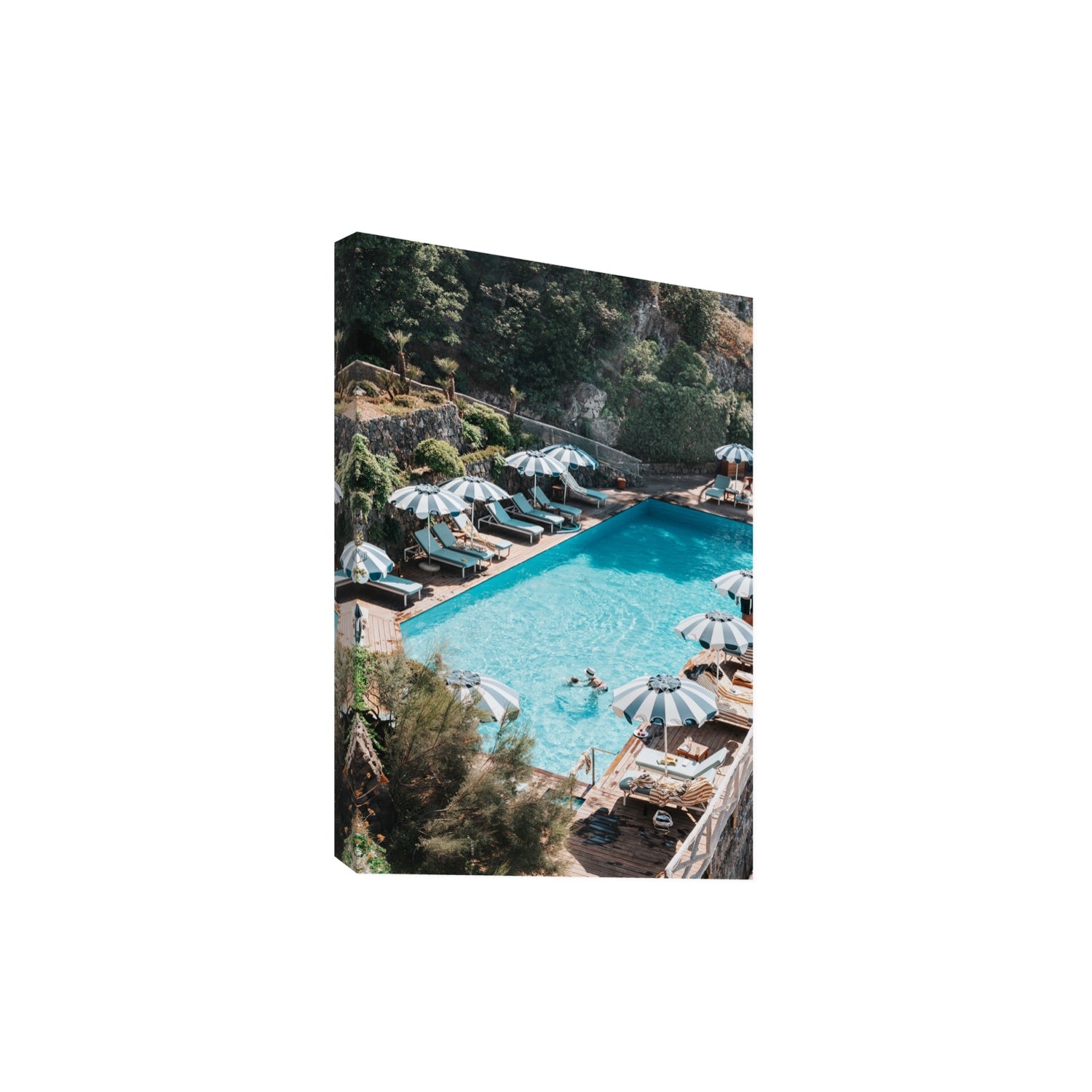 Poolside Paradise fine art print, Ischia, Italy, Extra Large, Stretched Canvas
