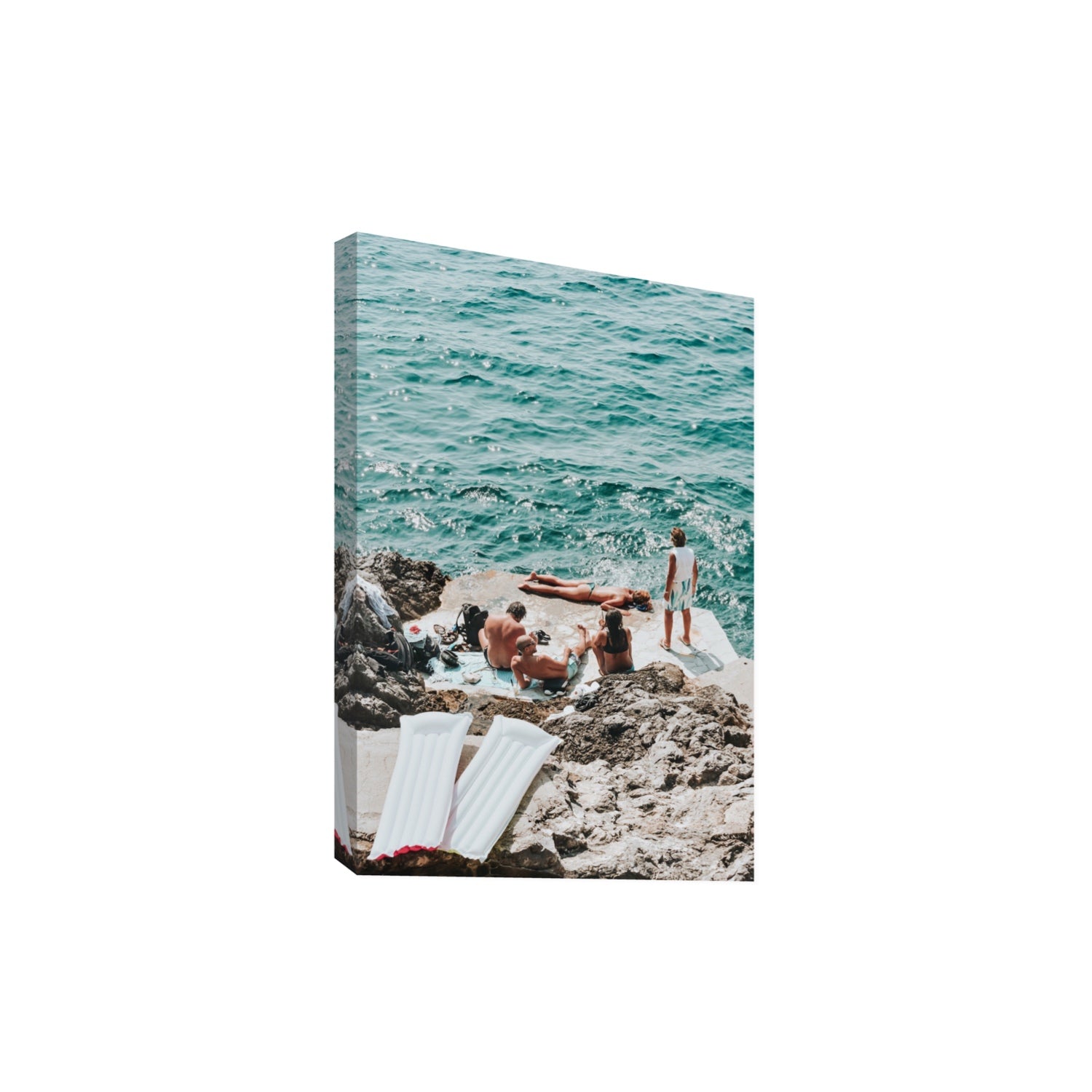 Gli Amici Praiano Amalfi Coast coastal wall art Extra Large stretched canvas print