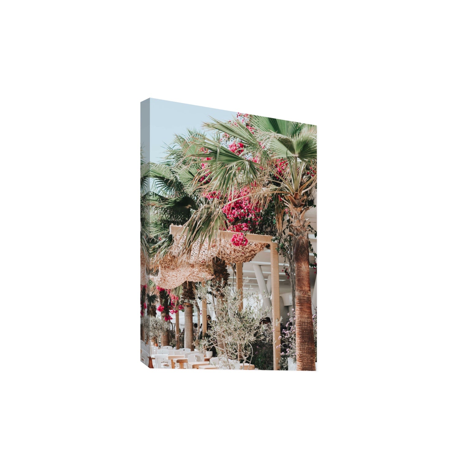 Palm Trees Mykonos Greek island wall art Extra Large stretched canvas print