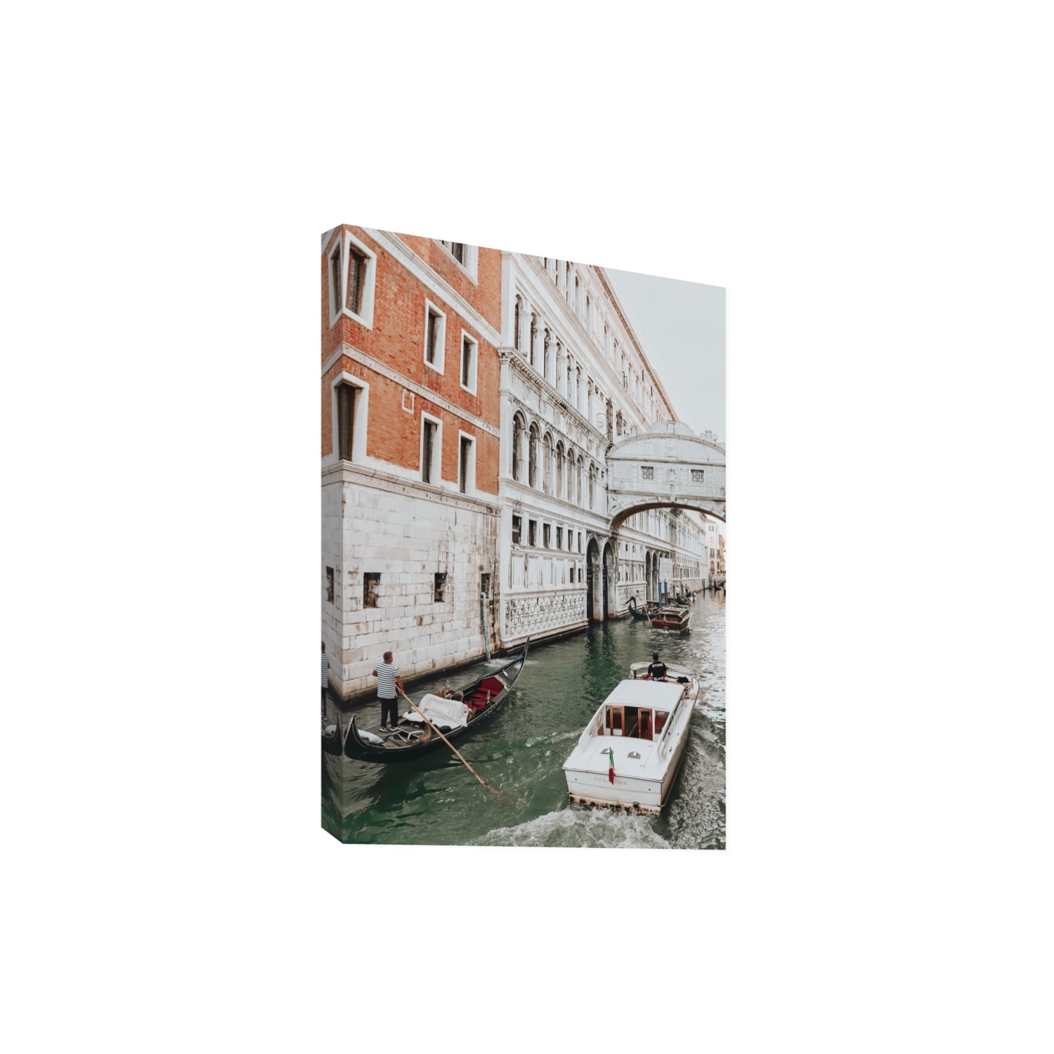 Under the Bridge Venice Gondola Italian wall art Extra Large stretched canvas print