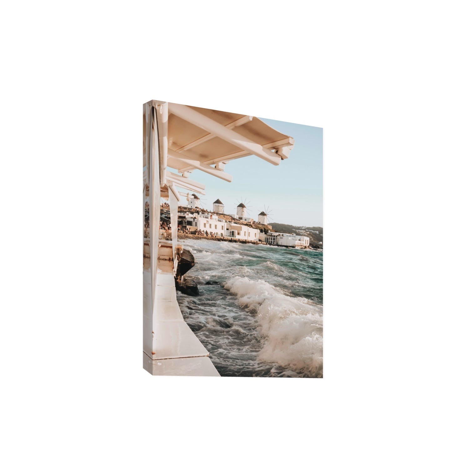 Windmills Mykonos Greek island wall art Extra Large stretched canvas print