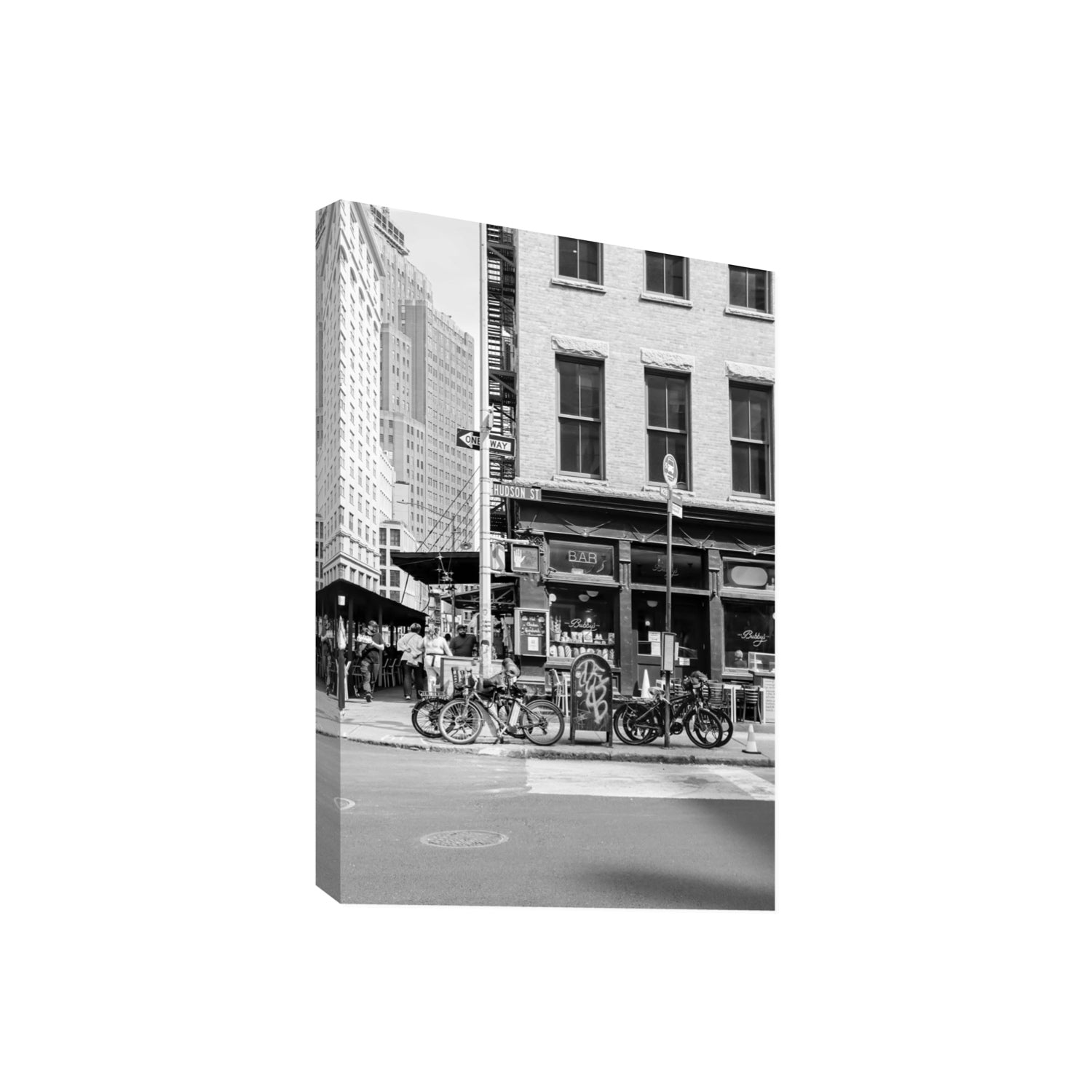 Bites Of The Big Apple New York NYC Black & White wall art Giant stretched canvas print