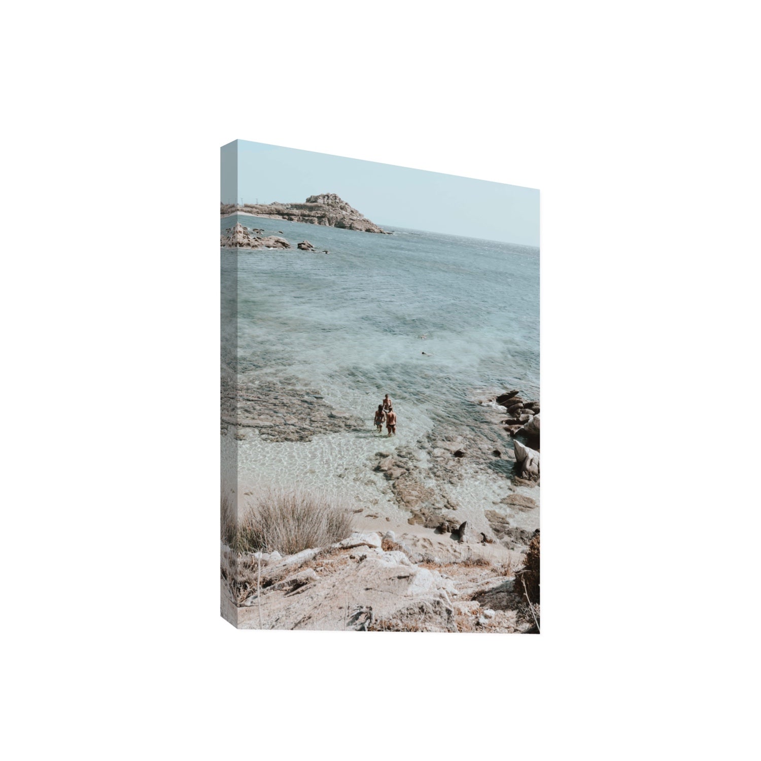 Island Life Mykonos coastal Greek island wall art Giant stretched canvas print