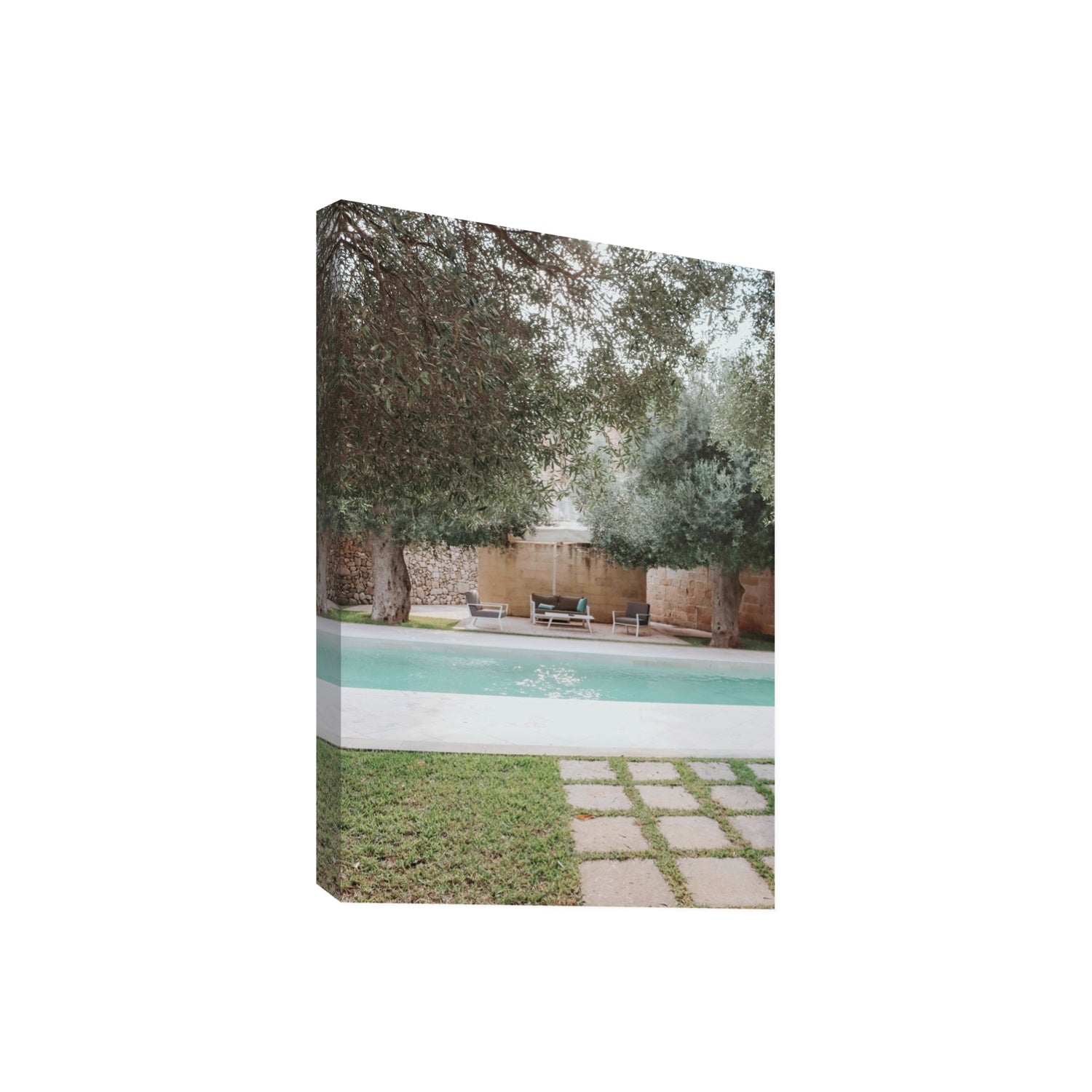 Idyllic Escape Puglia Mediterranean wall art Giant stretched canvas print
