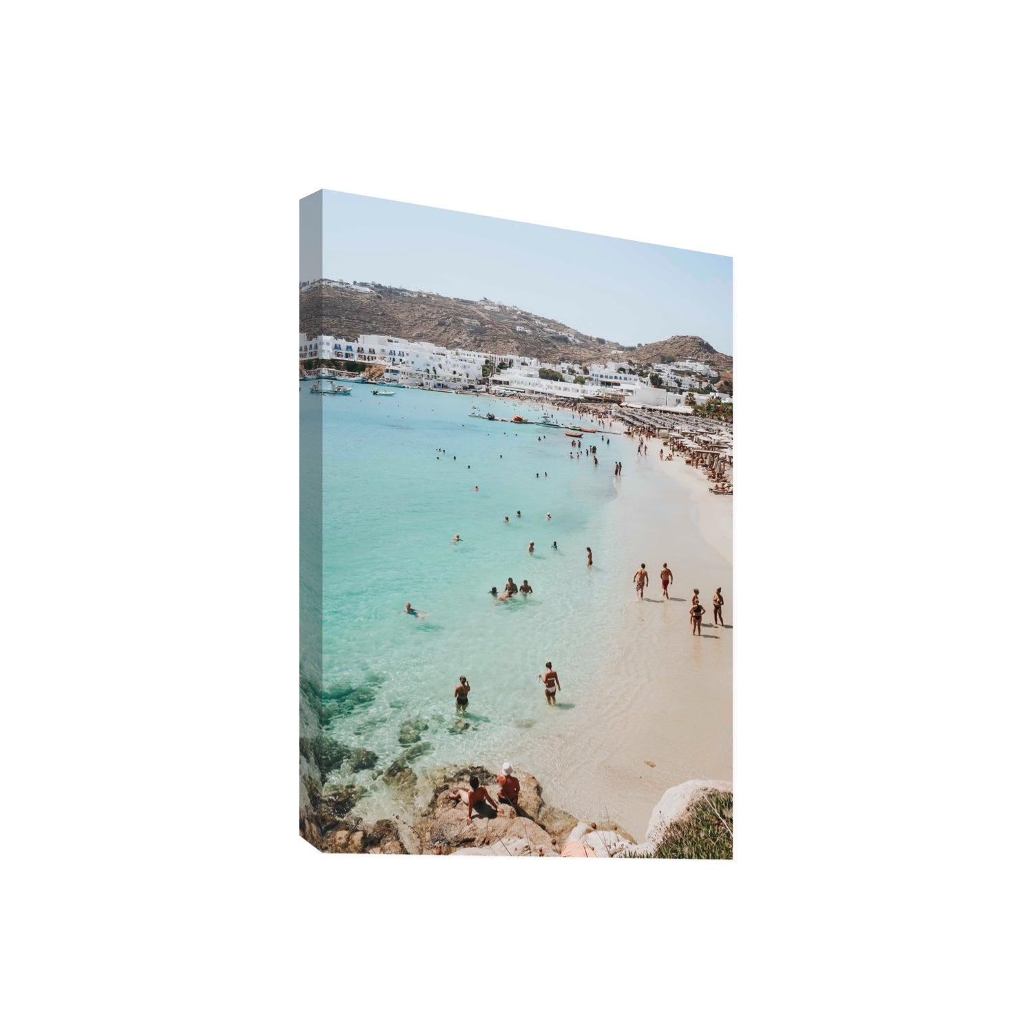 Breathe In The Salty Air Mykonos Greek island wall art Giant stretched canvas print