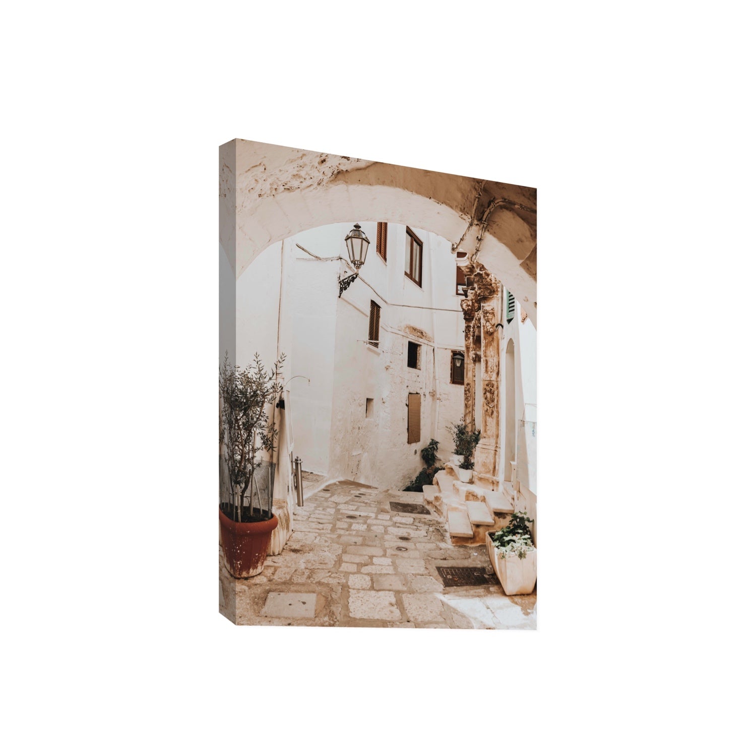 Pathway Wander Puglia Ostuni wall art Giant stretched canvas print