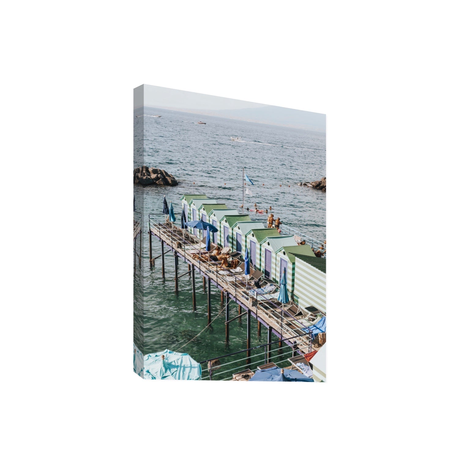 Cabine da Spiaggia fine art print, Sorrento, Italy, Giant, Stretched Canvas