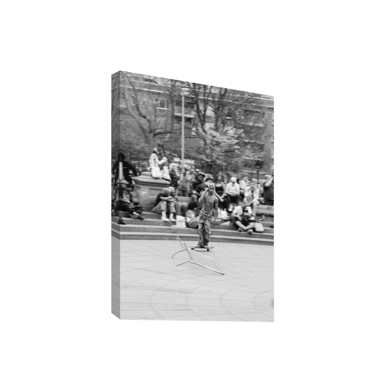 Skate Park Serenade New York NYC Black & White wall art Giant stretched canvas print