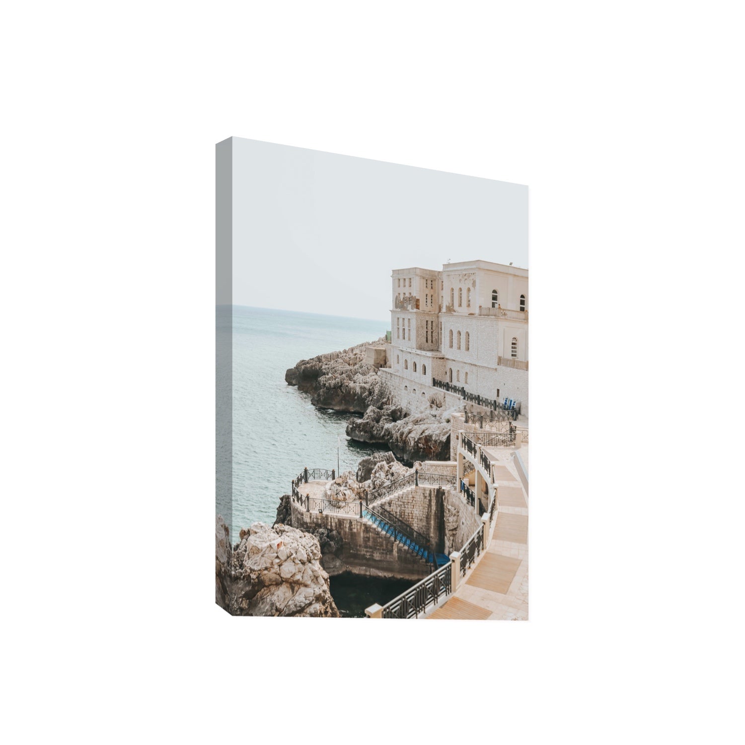 Santa Cesarea Puglia Italian coastal wall art Giant stretched canvas print