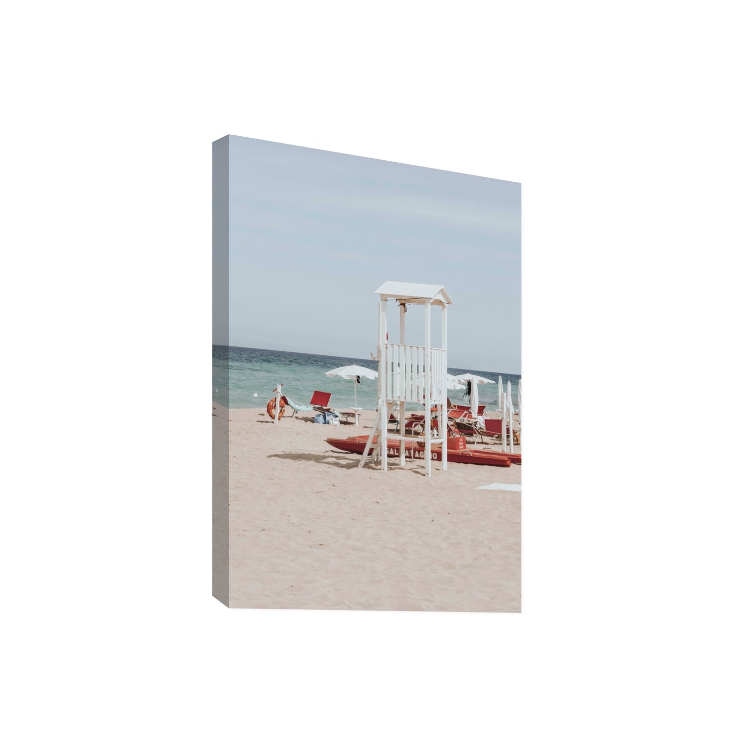 Barefoot Bliss Puglia beach Italian coastal decor wall art Giant stretched canvas print