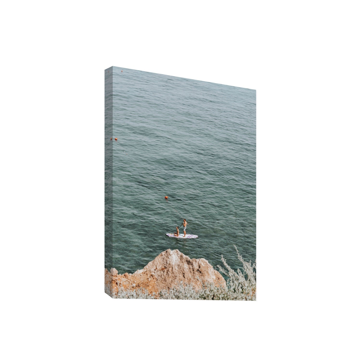 Into The Vibe Without Getting Wet Tuscany coastal wall art Giant stretched canvas print