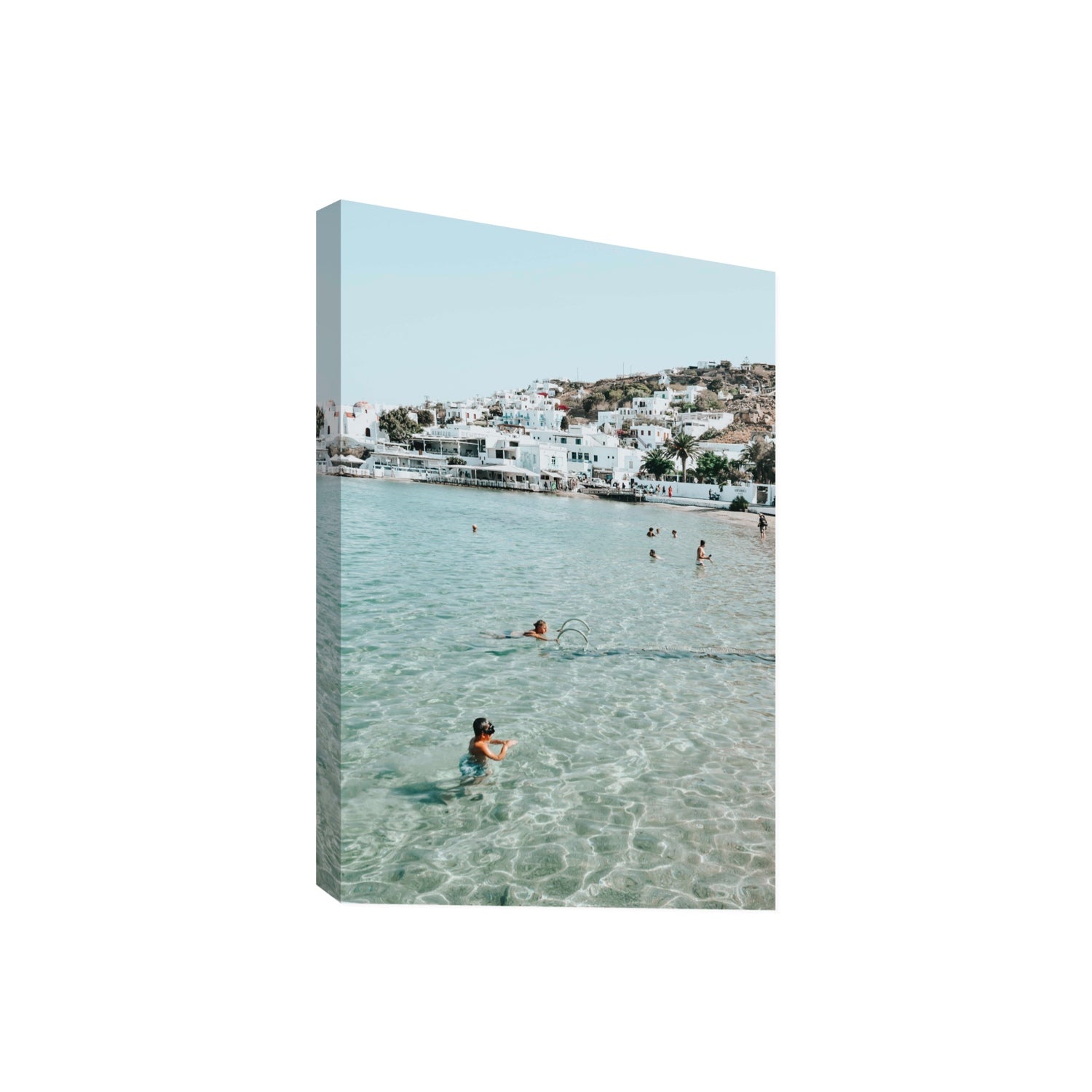 Beside The Seaside Mykonos beach Greek island wall art Giant stretched canvas print