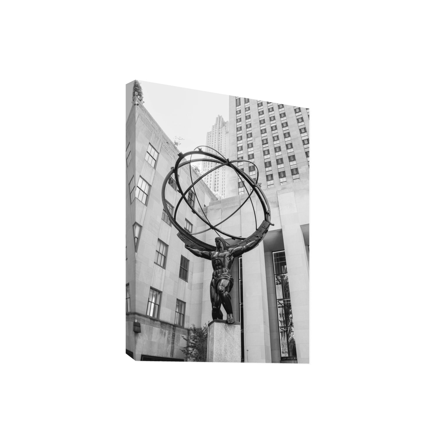 Atlas Ascends New York NYC Black & White wall art Giant stretched canvas print