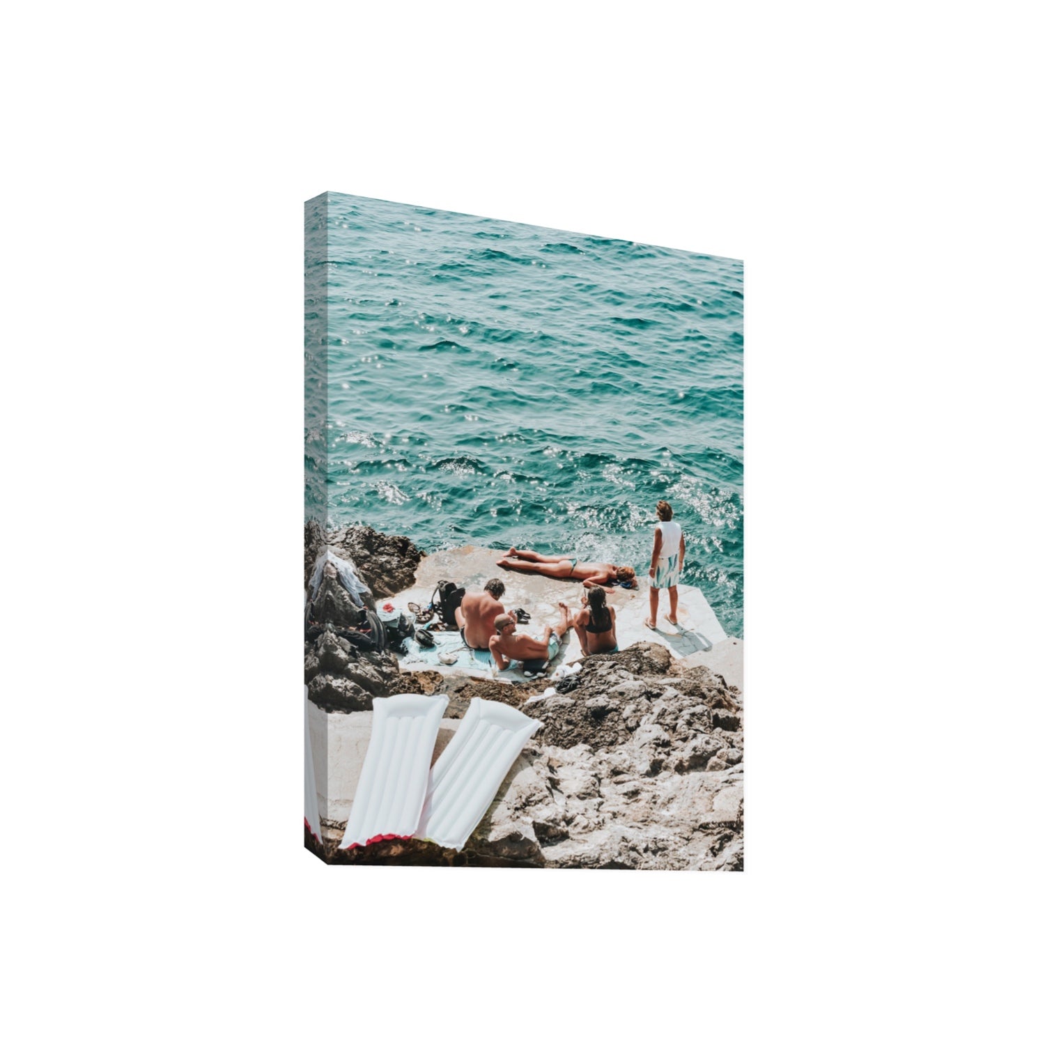 Gli Amici Praiano Amalfi Coast coastal wall art Giant stretched canvas print