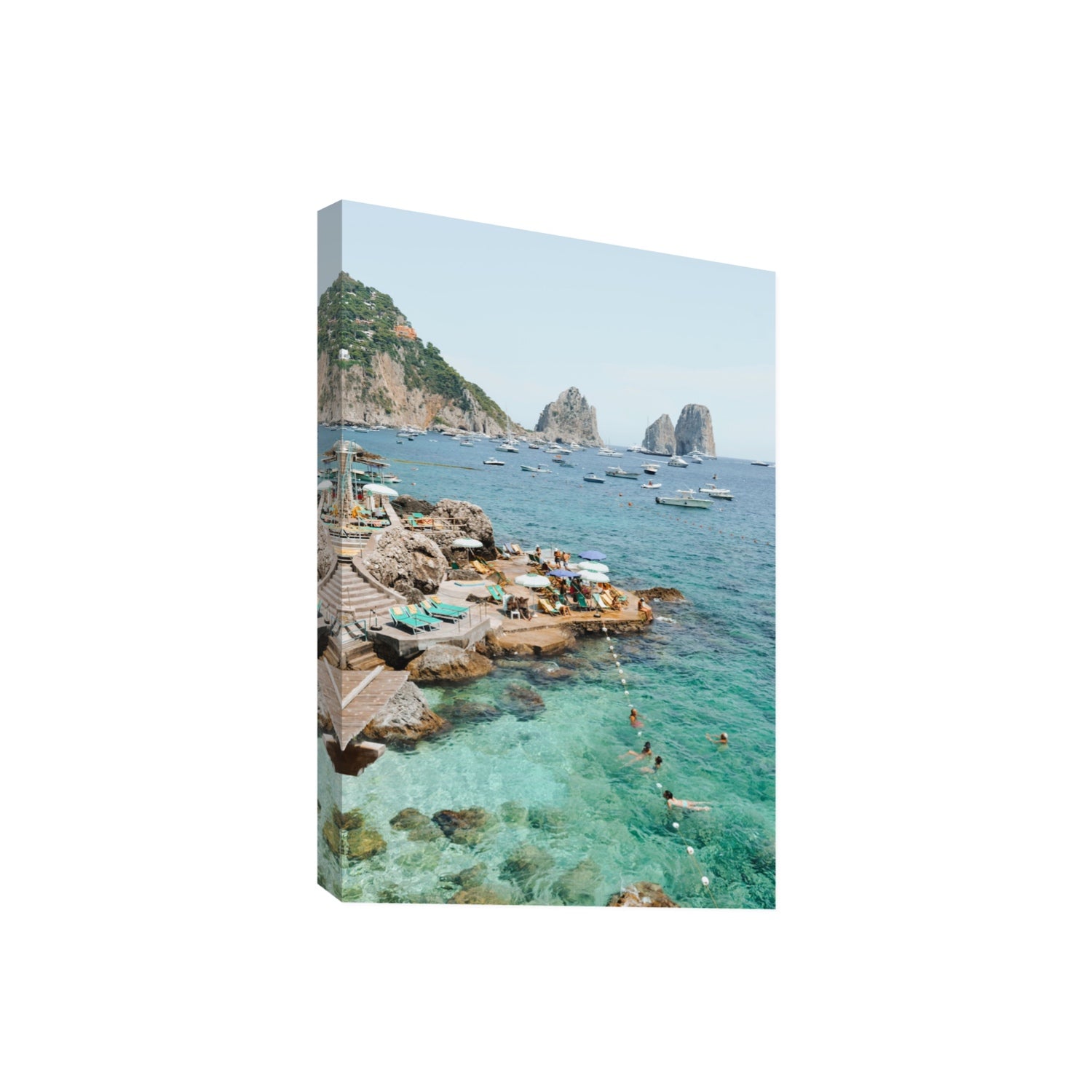 Summertime Blues Capri Mediterranean wall art Giant stretched canvas print